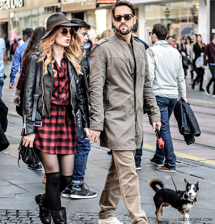 Glumica Nataša Janjić i ginekolog Marko Kisić, ulična moda jesen, stajling šešir, street style moda by Style Zagreb Com