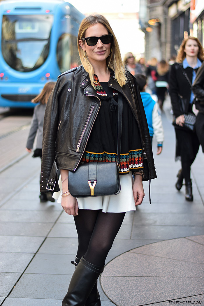 Ivana Schildenfeld, street style špica Zagreb moda jesen 2015, kako stilizirati bijelu minicu, StyleZagreb.com