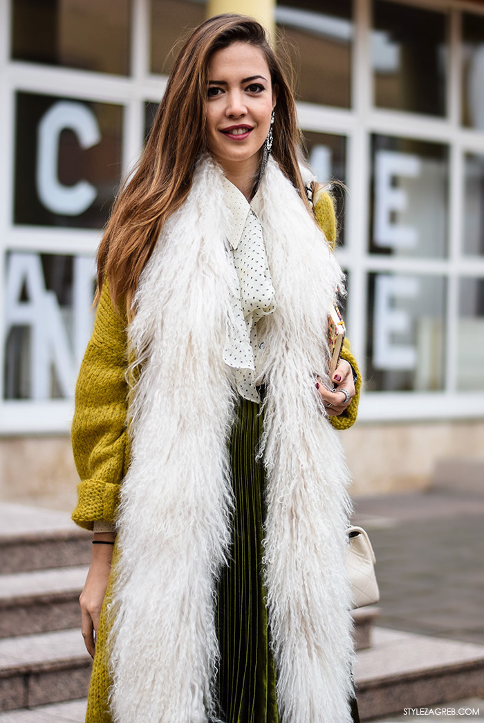 Zagreb street style moda, Milica Mihajlović, midi zelena plisirana suknja