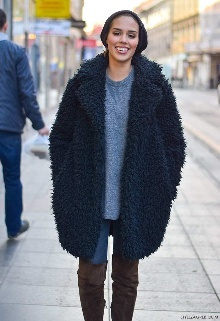 Franka Batelić, kako kombinirati eko bundicu i čizme preko koljena, zagrebačka špica, modne kombinacije, street style moda