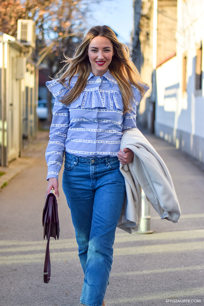 Teuta Mesaroš, StyleZagreb.com, street style MiuMiu košulja na volane