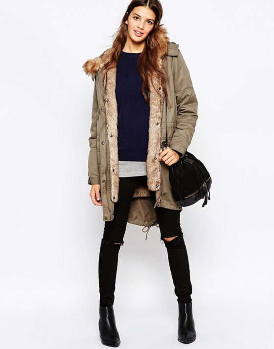 ASOS Parka With Detachable Faux Fur Lining