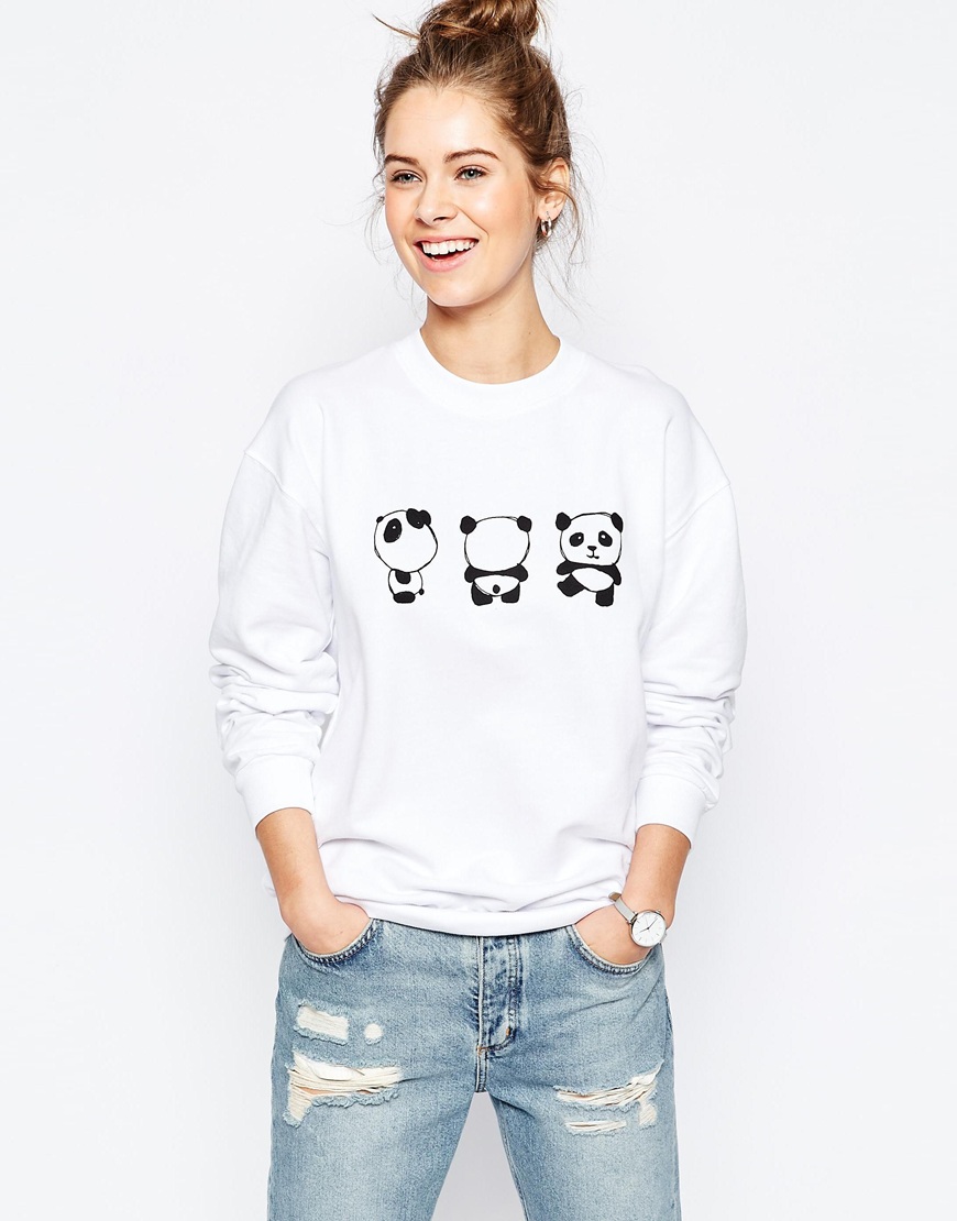 Što odjenuti za vikend, ASOS Sweatshirt with Cute Panda Print 1