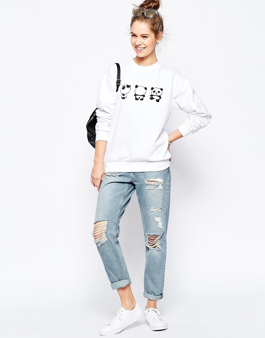 Što odjenuti za vikend, ASOS Sweatshirt with Cute Panda Print 4