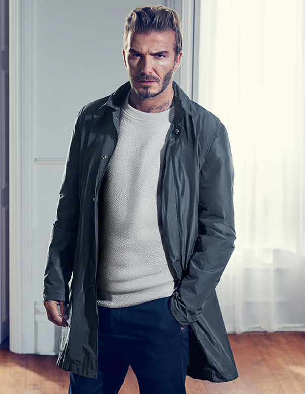 muška moda David Beckham H&M kako kombinirati vjetrovku, traperice i sweatshirt