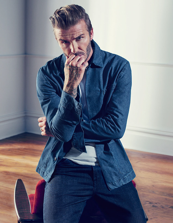 muška moda David Beckham H&M kako kombinirati traper košulju i traperice