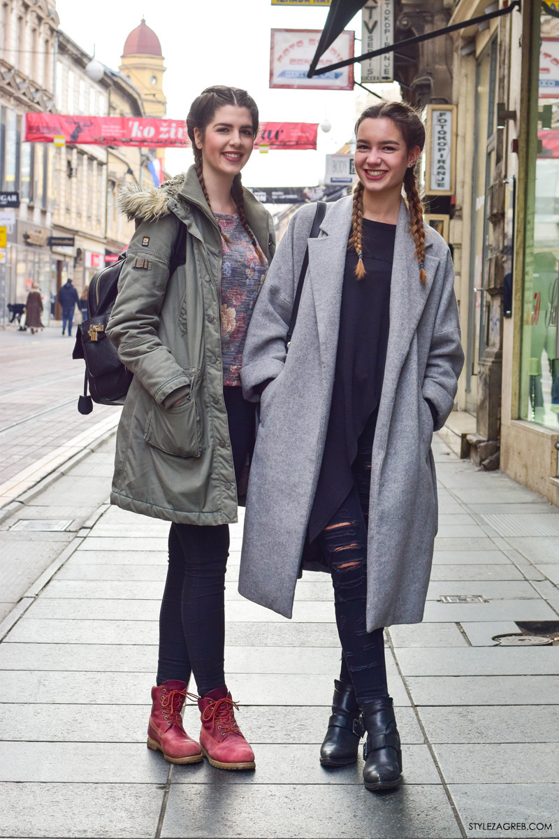 Zagreb street style frizure kako isplesti pletenice street style look frendice Paula Vuko i Adriana Vidović