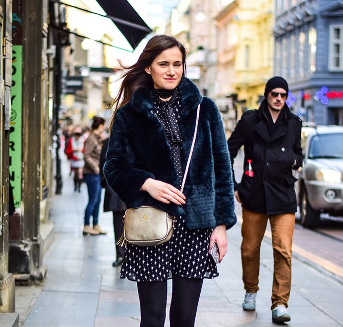 ulicna moda zagreb 2016 street style Zagreb, Ivana Jerković instagram, kako kombinirati mini haljinu i bundicu