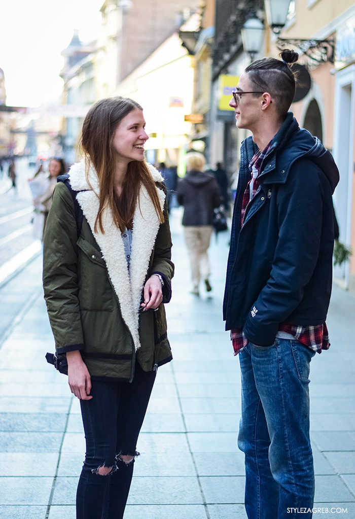 Sara Sorić i Fran Matijević, srednjoškolci, street style Zagreb, žena moda fashion hr zagrebačka špica modne kombinacije