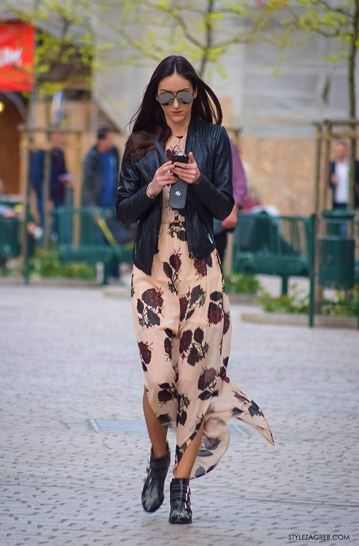 Zagrebačka špica, proljetni street style trendovi i modne kombinacije, kako kombinirati maksi haljinu, Zagreb street style