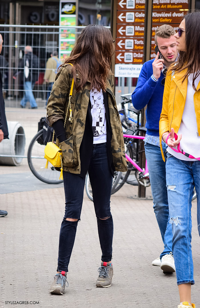 Street Style Zagreb, kako kombinirati žuta torba Zara, ulična moda 