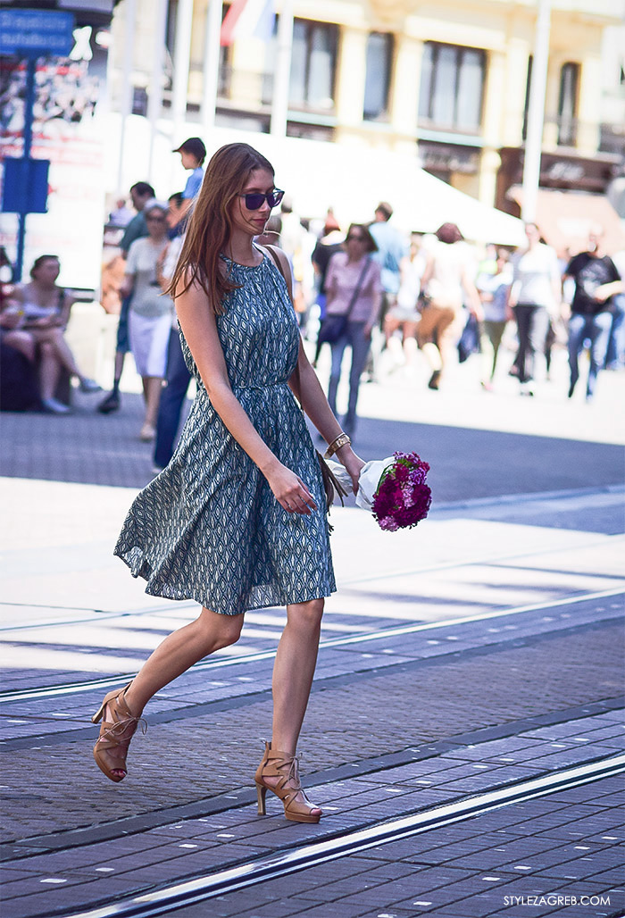 street style Zagreb, ulična ženska moda lipanj 2016 midi haljina 