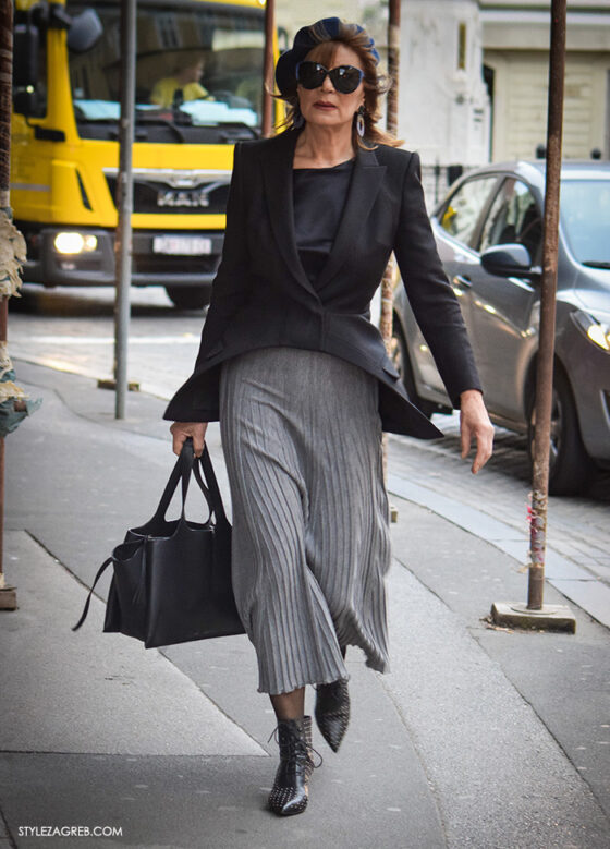 Đurđa Tedeschi: plava beretka uz odličan jesenski styling