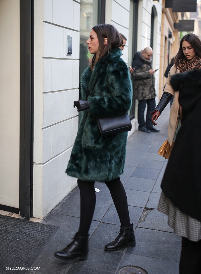 Style Zagreb street style zimska ulična moda, bundica gdje kupiti, faux fur coat where to buy how to wear