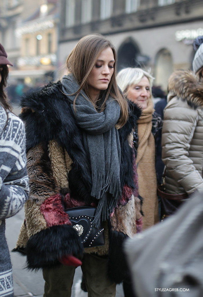 Style Zagreb street style zimska ulična moda, bundica gdje kupiti, faux fur coat where to buy how to wear