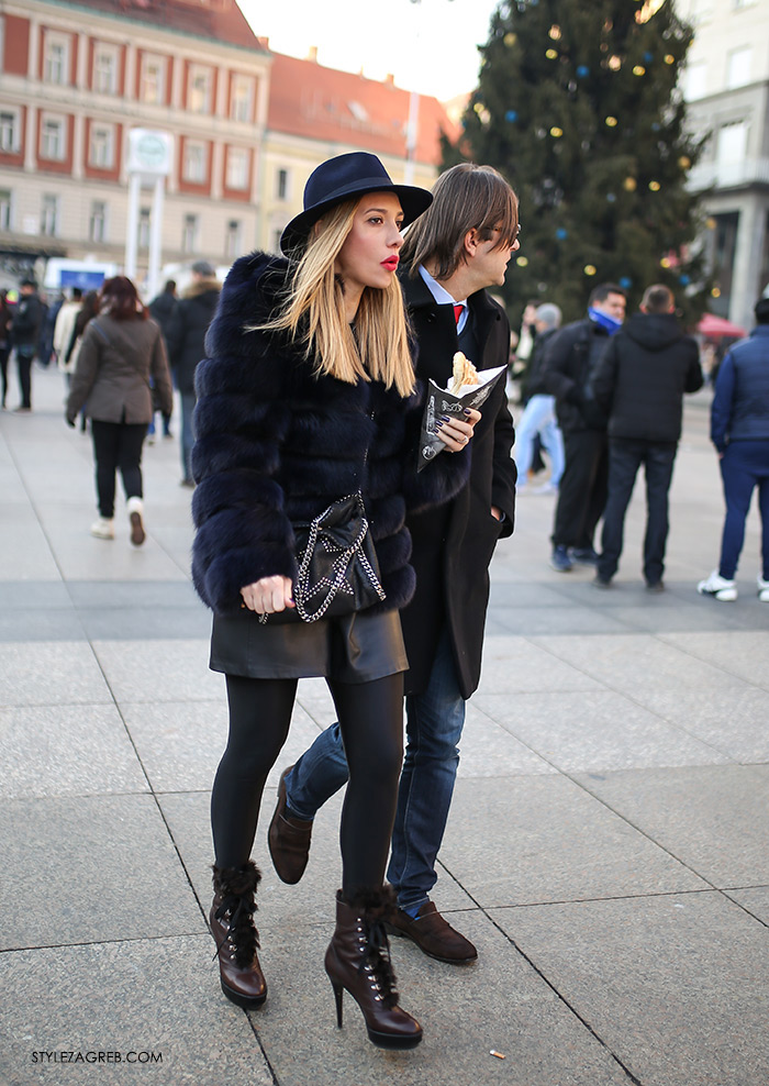 fashinistas fashion street fashion, modni dodaci moda bundica od umjetnog krzna gdje kupiti, zagreb hrvatska street style croatia faux fur coat latest image žena hr Milan Popović, Severinin bivši u Zagrebu na Novoj godini 2017.