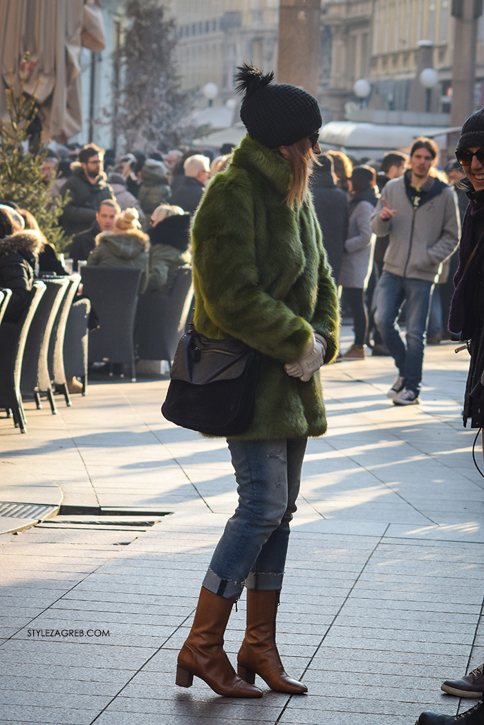 fashinistas fashion street fashion, modni dodaci moda bundica od umjetnog krzna gdje kupiti, zagreb hrvatska street style croatia faux fur coat latest image Špica Zagreb 31.12.2016.