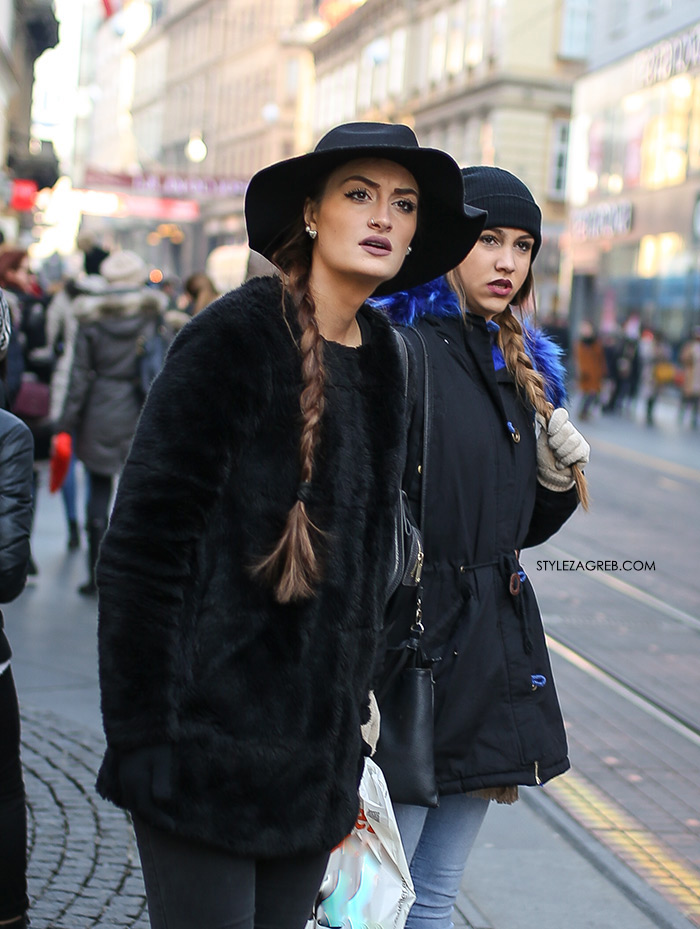 Style Zagreb - kako se našminkati za svečane prilike, frizura duga pletenica, womens street style winter fashion girl squad