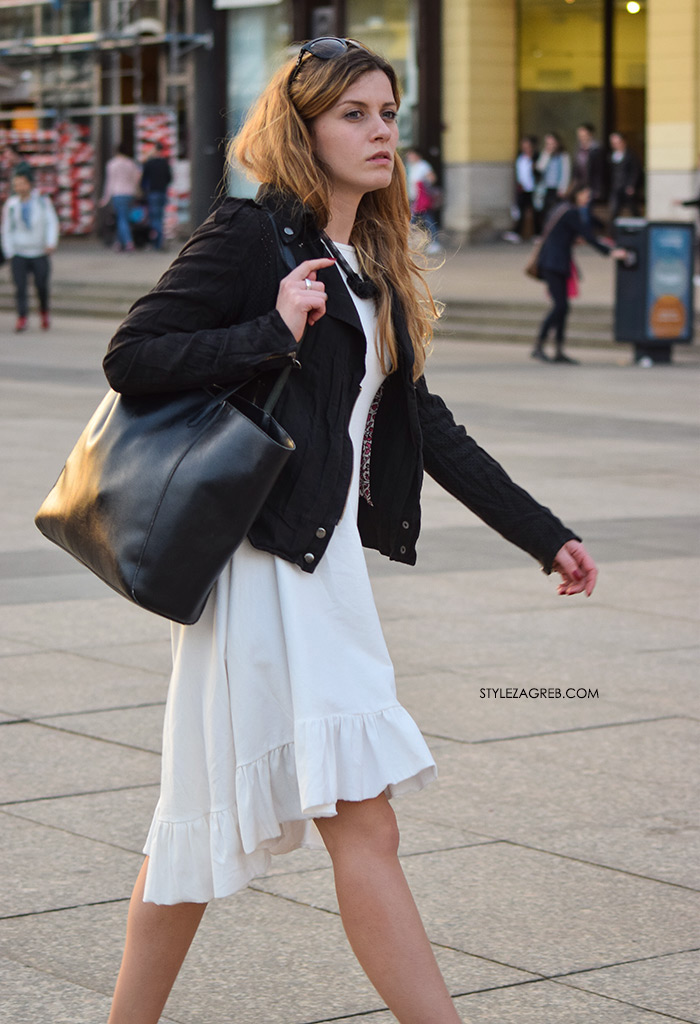 street style Zagreb Hrvatska spring fashion hr Croatia žena hr ulična moda najnovije slike špica tourist in Zagreb what to wear white dress frills