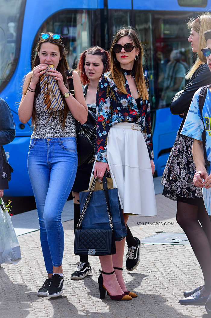 zagrebačka špica proljetna moda street style styling bijela midi suknja Marc Jacobs sunčane naočale