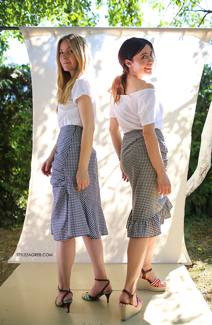 Sisters Jo moda by Style Zagreb, Slavica Josipović, Ana Josipović, gingham skirt, gingham suknja