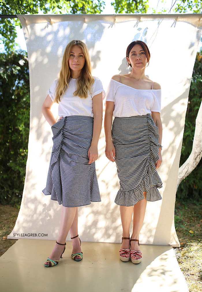 Sisters Jo moda by Style Zagreb, Slavica Josipović, Ana Josipović, gingham skirt, gingham suknja