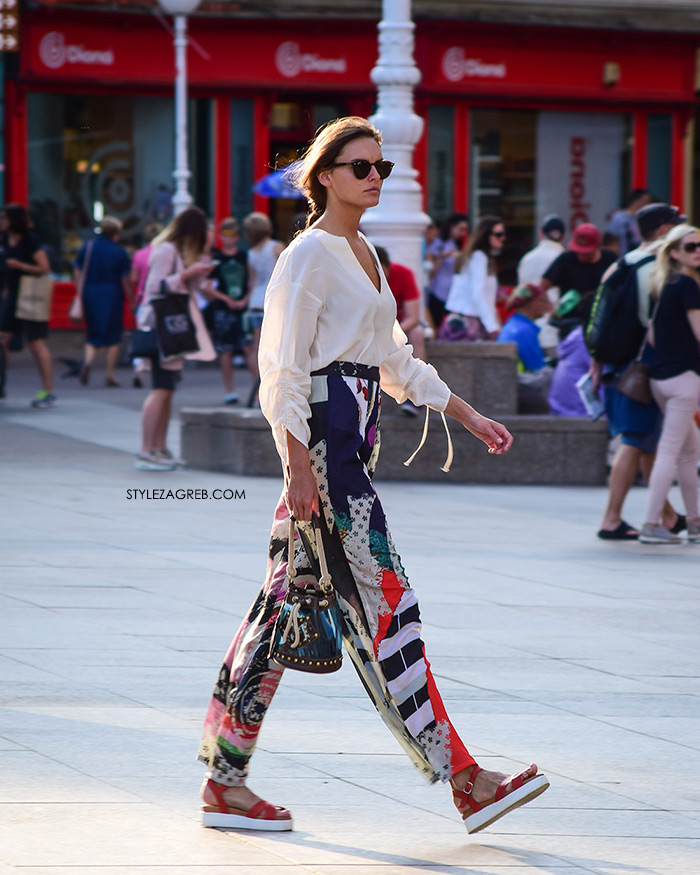 Ženska moda špica street style Zagreb kolovoz 2017 široke prozirne hlače