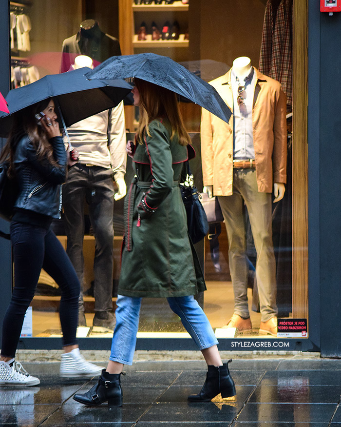 Zagreb street style jesen moda špica zeleni baloner i čizme do gležnja