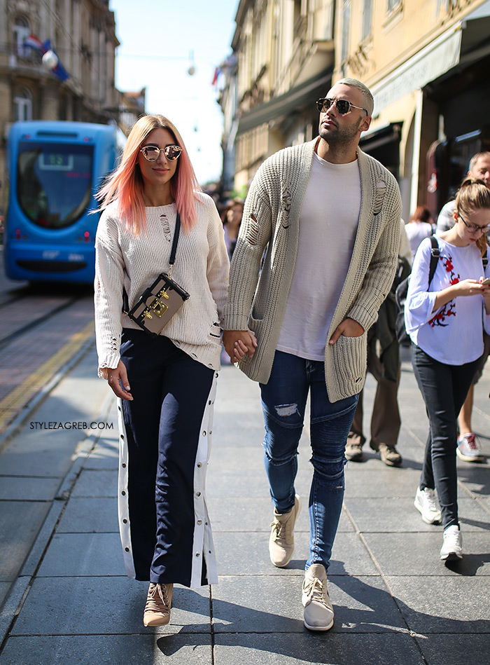 Petra Škoda Štrok i Josip Konyit: Style Zagreb street style moda stylish par špica Zageb poderani džemperi