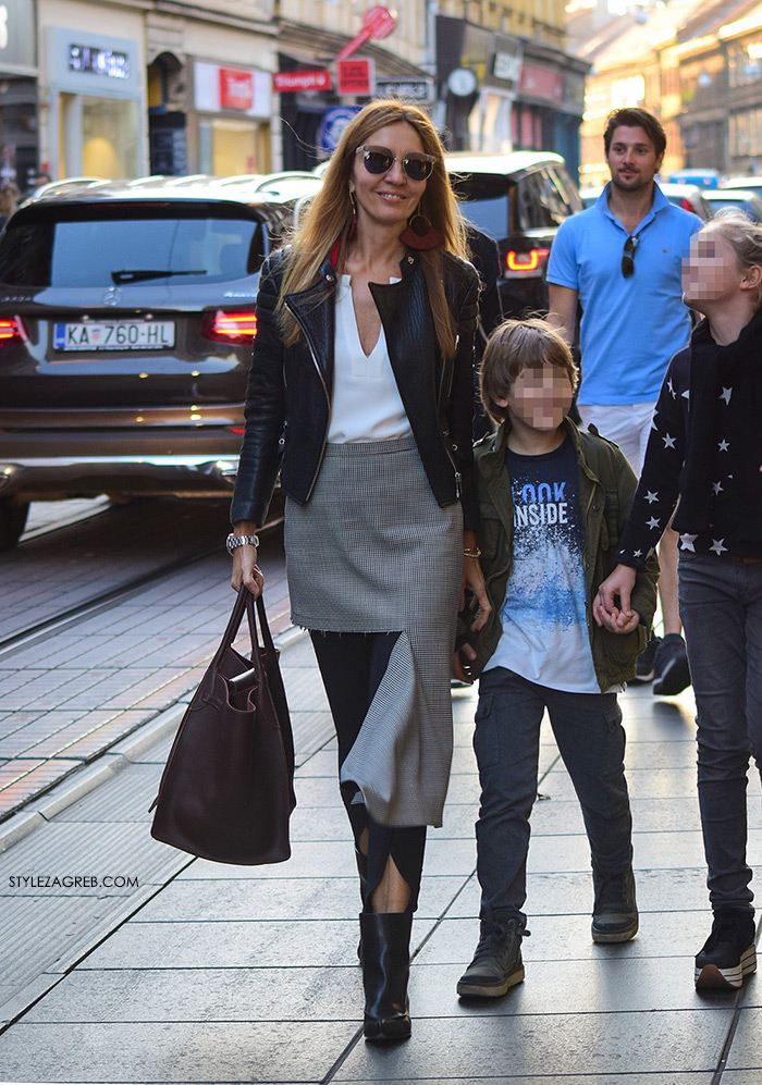 Maja Tedeschi street style Zagreb slike: pocijepana Balenciaga suknja