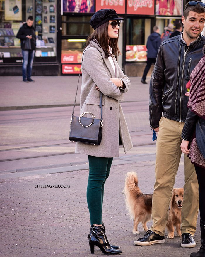 street style zagreb sivi kratki kaput špica