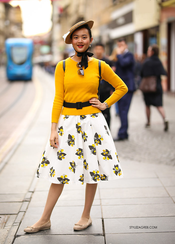 stjuardesa stil špica proljetna moda žuta majica cipele marks and spencer