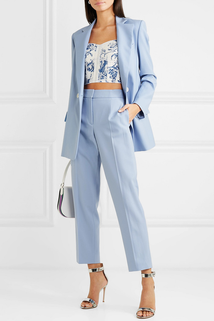 Oscar de la Renta baby blue suit blazer