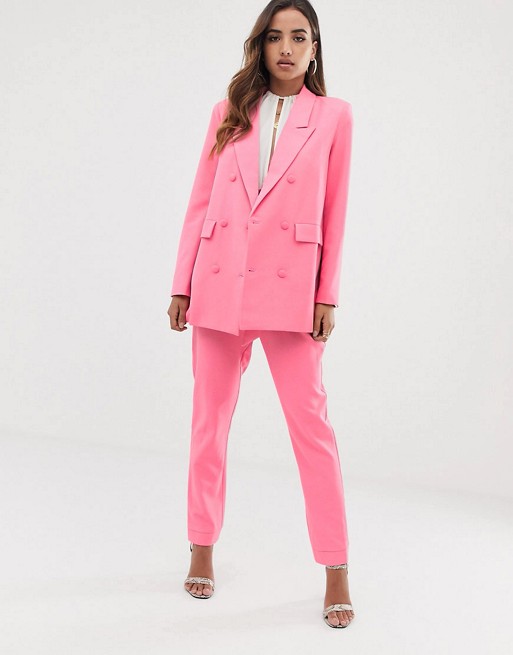 Asos pink suit blazer work outfit style co-ords