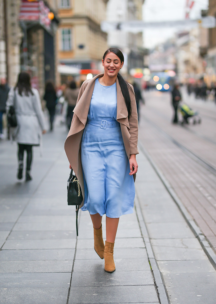 satenska haljina street style zagreb Ivana Bubuć Instagram zagreb moda