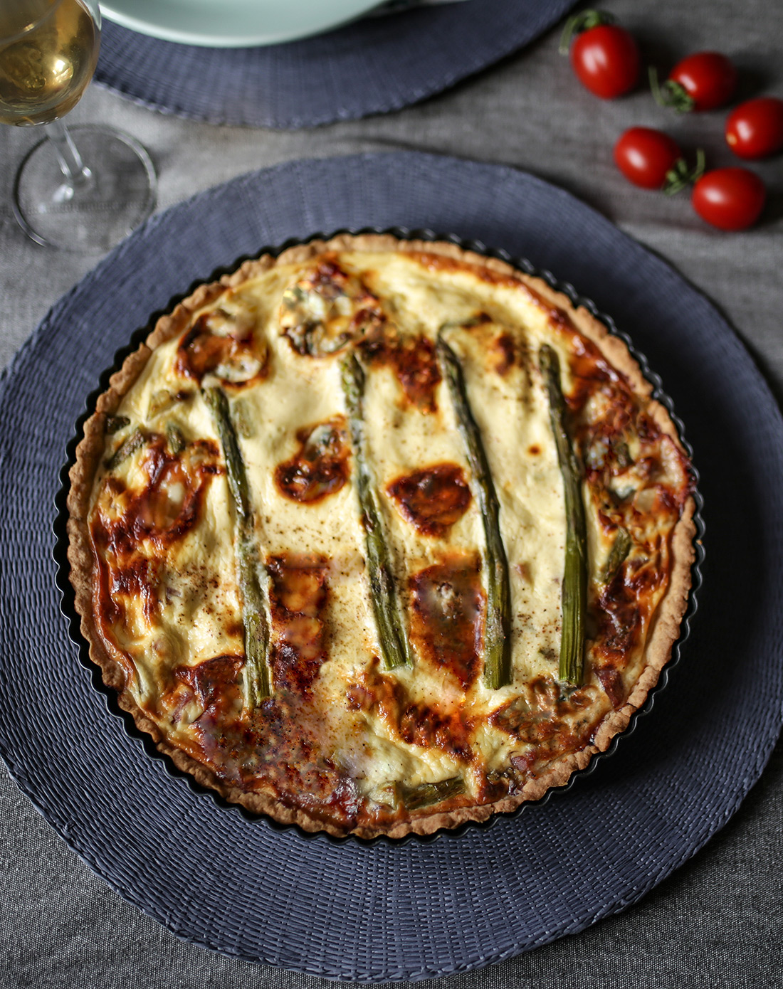 recept quiche sa šparogama i gorgonzolom bez luka i češnjaka