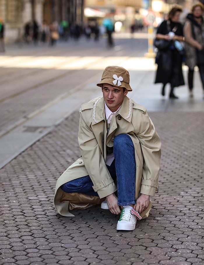 Kreacije Simone Rocha x H&M street style moda na ulicama Zagreba. Isprobali smo, pogledajte! Foto: Ana Josipović i Slavica Josipović, student Lovro Tovernić muška moda