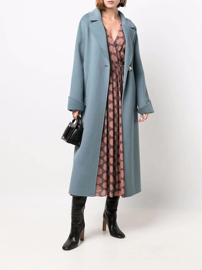 svijetlo plavi kaput street style moda Alessia Santi
