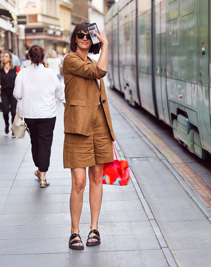 Ivana Paradžiković laneno odijelo styling street style špica Ilica ljetna moda foto Style Zagreb